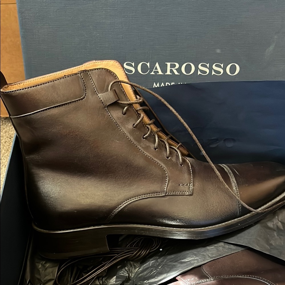 Brown Ankle High Lace Up Boots